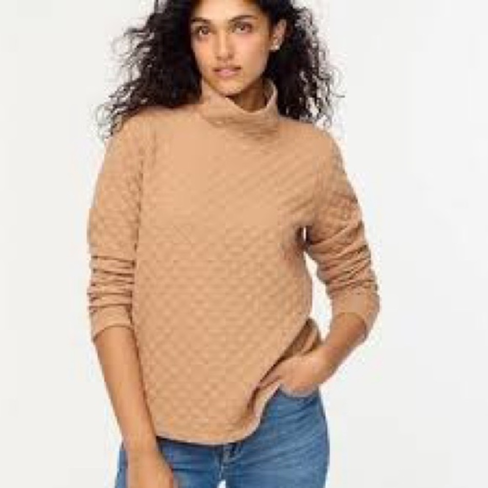 J. Crew Quilted Mockneck Pullover - Size Medium